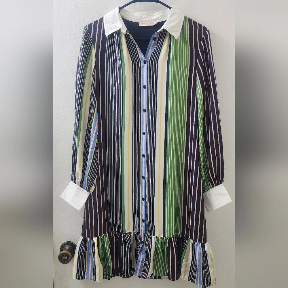 Tory Burch Navy‎ and Cream Dress,size 2, Silk.